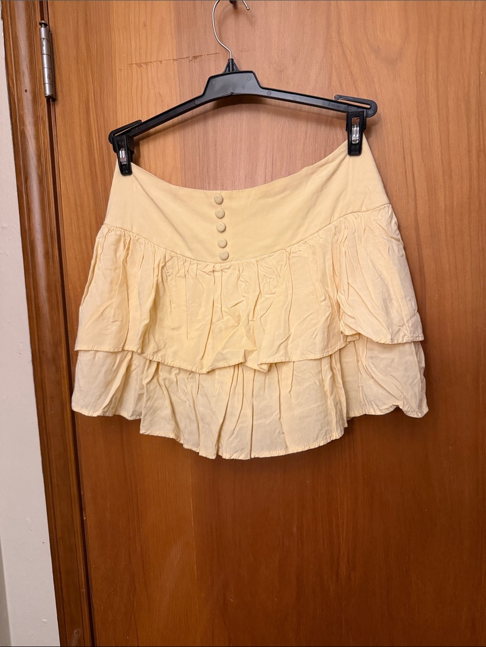 Threads of Luxx Pale Yellow Smocked Waist Skirt